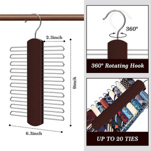 Factory Direct Supply multi-functional Tie Rack clothing store rotating clothes hanger non-slip seamless wooden clothes hanger wholesale free shipping