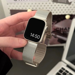 Применимо для Apple applewatch ремешок для часов из нержавеющей стали iwtchs10 с металлическими магнитными пряжками в Милане