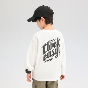 Zuoxi Children's Wear Boy's Long-sleeved T-shirt Autumn 2024 New Children's Korean-style Pure Cotton White T-shirt Fashion Boy