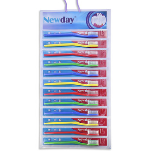 Newday нейлоновая зубная щетка для волос Family Value Pack средняя щетина для волос для взрослых 12 шт. подвесная упаковка английский экспорт