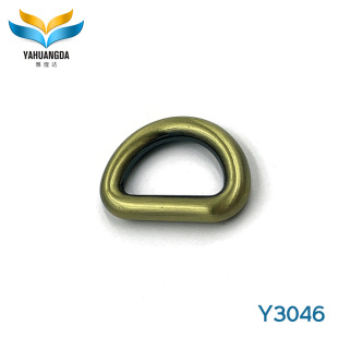 Wholesale high-grade zinc alloy d-buckle metal environmental seamless D-ring semi-round buckle luggage hardware accessories d-buckle