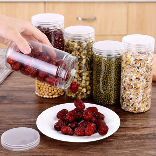 transparent lid pet sealed jar empty plastic bottle food grade packaging bucket snacks honey candy biscuit storage box