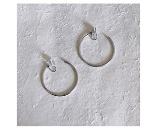 Two-color optional Zhao Lusi with large circle mosquito incense plate ear clip without ear hole earrings matte gold silver earrings