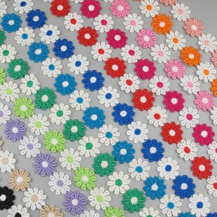 Lace milk silk embroidery water soluble color daisy sunflower home textile fabric stickers new handmade lace flower hair accessories