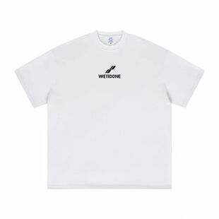 WELLMIKI Две брусковые волны High Street American Tide Brand Простая повседневная футболка с короткими рукавами из хлопка