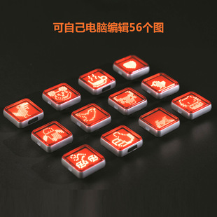 Colorful Knight 2024 new rechargeable self-made bicycle tail light expression tail light T619