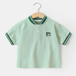 Boys Baseball Collar POLO Shirt Short-sleeved T-shirt Summer Summer Children's Wear Children's Baby Base Shirt Comfortable Top