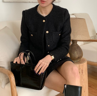 2023South Korea autumn and winter New Chanel style short slim woolen coat small super temperament small coat
