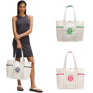 Lulu New Replacement 7L Satchel Canvas Bag Women's Shoulder Bag Outdoor Tote Bag Fashionable Yoga Beach Bag