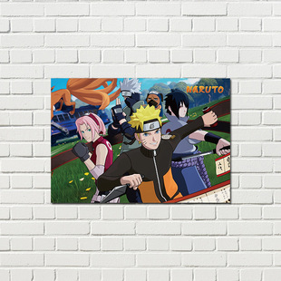 Huoyin Ninja Poster High-Definition Coated Paper 1 Set of 8 Animation Peripheral Dormitory Wall Stickers Decorative Painting Background Wall