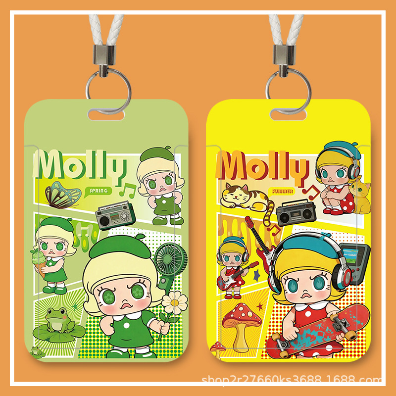 Bubble Mart Peripheral Student Sliding Card Holder for Meal Cards, Bus Cards, Id Cards, Access Cards, and Campus Cards