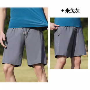 2024 Summer New Loose Large Size Quick-drying Straight Ice Silk Shorts High Elastic Fashion Casual Sports Shorts