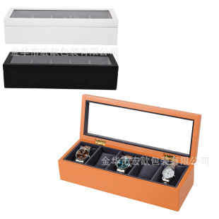 Hot Sale 5 Bit Baking Paint Watch Box Display Storage Box Matte Baking Paint Watch Wooden Box High-grade Watch Box Watch Bag
