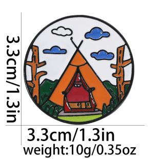 European and American Fashion Creative Attractions Wild Scenery Brooch Camping Cartoon Badge Outdoor Series Clothes Bag Decoration
