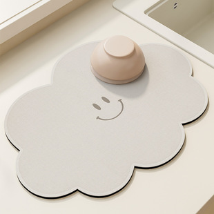 Ins style flower kitchen draining mat tableware absorbent mat dining table heat insulation anti-scalding mat tea cup absorbent mat wholesale