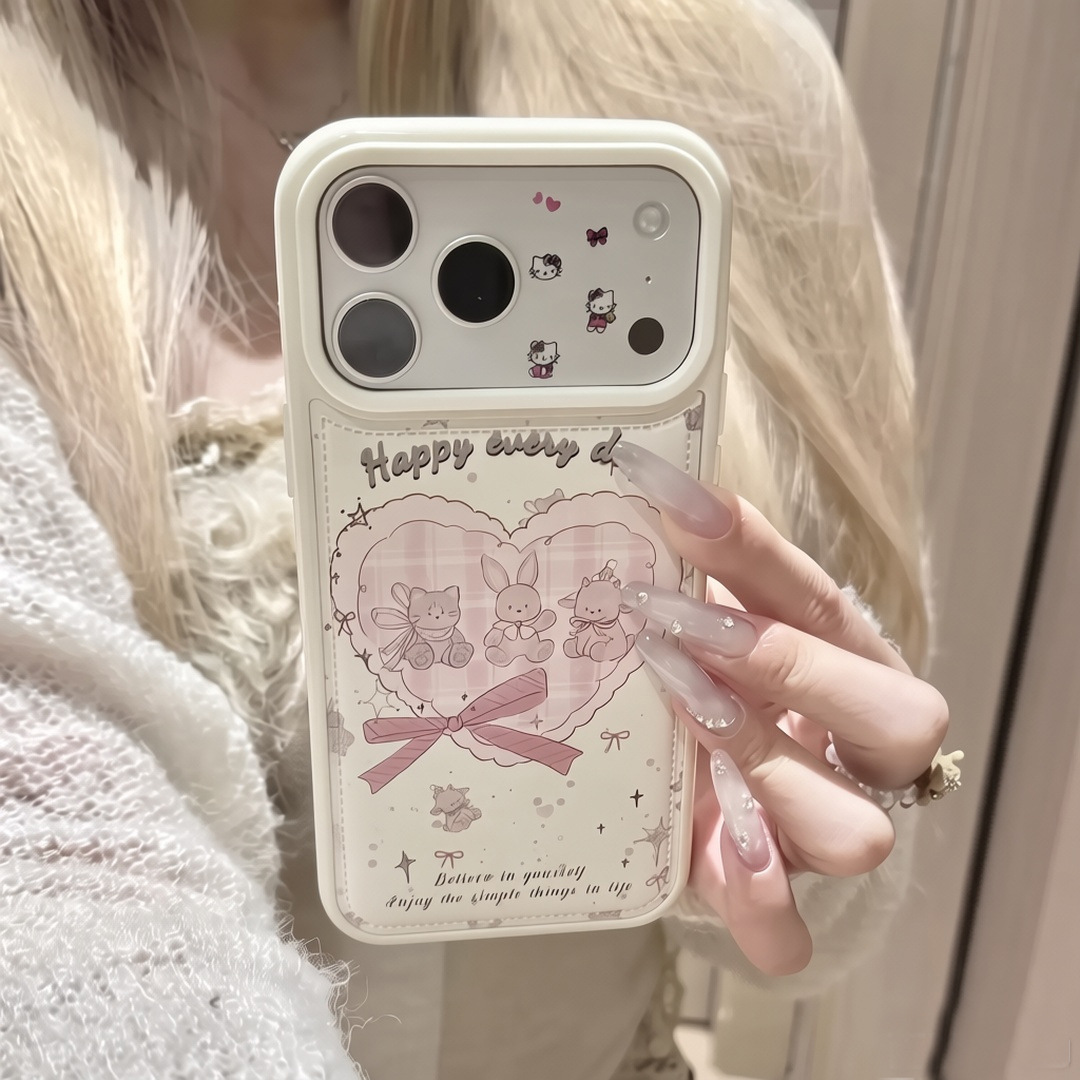 Suitable for Apple iPhone 17 Pro Max phone cases, 16 Pro phone cases for girls, cute bow and bunny designs.