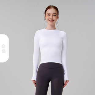 Autumn and Winter High Collar Sports Top Yoga Clothes Tight Breathable Naked Pilates High Elastic Training Yoga Fitness Long Sleeve