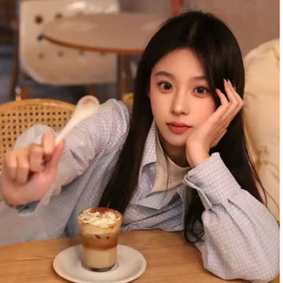 [Real Price] Korean Puppy Embroidered Plaid Shirt for Women 2025 Spring and Autumn Fashionable, Sweet and Easiest for Match Commuting Outerwear