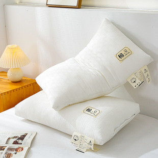 Class A Raw Cotton Waffles Knitted Pillow Pillow Core Home Sleeping Pillow Washable Rebound Neck Pillow Single Pillow