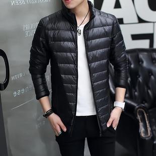 2022 Foreign Trade Winter New Men's Lightweight Down Jacket Fashion Men's Solid Color Stand Collar Large Size Cotton Jacket