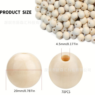 70PCS creative diy jewelry making beaded suit with log round beads printed small expression round wood beads