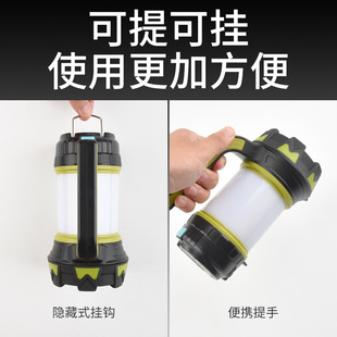 Cross-border new flashlight outdoor mountaineering camping light USB charging output input searchlight emergency portable light
