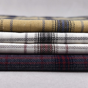 Factory Wholesale Polyester, Cotton and Linen Yarn-Dyed Blended Plain Plaid Fabric Clothing Fabric Luggage Shoes and Hats Tablecloth 101