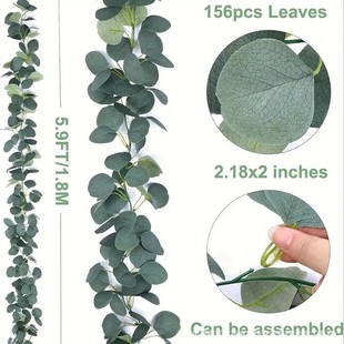 Amazon Simulation Eucalyptus Leaves Gypsophila Rattan Artificial Simulation Green Plant Home Party Vine Decoration