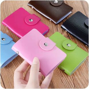 Popular advertising gift PU leather card holder 12 pieces 24 cards promotional gift leather card holder