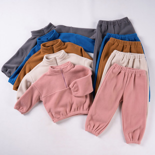 Multi-color boys and girls autumn and winter polar fleece suit cross-border hot-selling large stock in stock wholesale warm