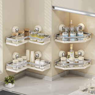 Cross-Border New Product Suction Cup Tripod Punch-Free Wall-Mounted Spice Storage Rack Toilet Bathroom Bathroom Storage Rack