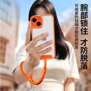 Mobile Phone Lanyard Adjustable Wrist Rope Short Minimalist 360 Rotatable Anti-losing Polyester Lanyard Bracelet Rope