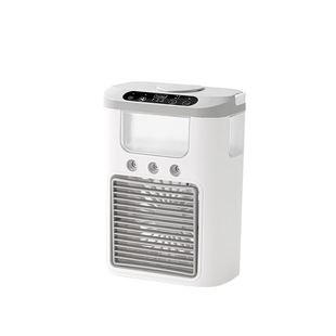 Colorful spray fan three-hole humidifier office mute student dormitory rechargeable small air cooler