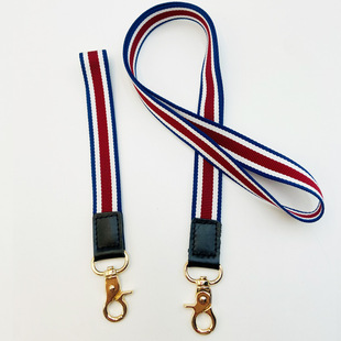 Factory Wholesale Mobile Phone Lanyard Keychain Printed Lanyard Polyester Heat Transfer Leather Lanyard Can Make LOGO
