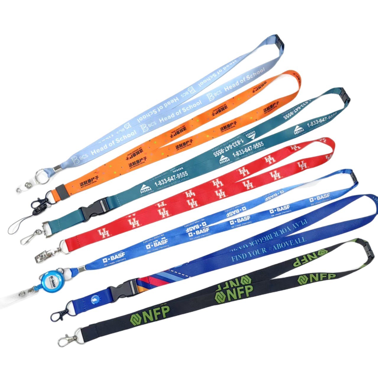 Hot Selling Badge Id Set Buckle Detachable Sling Screen Printing Offset Printing Sublimation Exhibition Lanyard