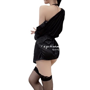 Nocturnal Sexy Underwear Sexy One-piece Pajamas Bathrobe Lace Two-piece Uniform Temptation Suit Pure Desire