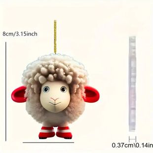Cute cute cartoon sheep pendant cross-border acrylic flat car pendant holiday gift backpack pendant