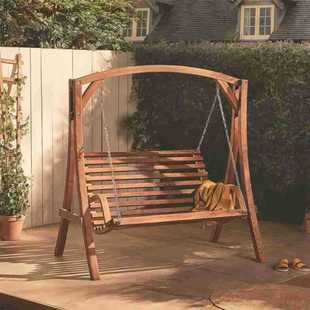 Outdoor Courtyard Swing Garden Single Wooden Bracket Outdoor Terrace Home Outdoor Balcony Hanging Chair Lazy Rocking Bed