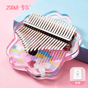 Thumb piano 17 tone crystal transparent painted kalimba thumb piano acrylic small musical instrument wholesale