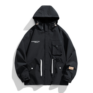 L-9XL Куртка-карго, Мужская весенне-осенняя новая свободная куртка с капюшоном от популярного бренда Instagram, топ для толстых толстяков, большие размеры