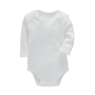 2024 new baby solid color long sleeve ha clothes baby plain bag fart clothes climbing clothes printable pattern cross-border wholesale