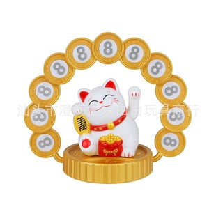 Украшение автомобиля солнечные автоматические качели Lucky Cat с временной парковкой движущийся автомобильный номерной знак