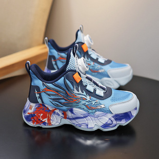 Children's sneaker Boys 2025 Spring New Boys Basketball Shoes Big Children's Mesh Breathable Running Children's Shoes for Students