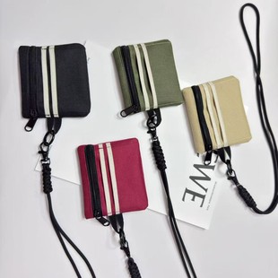 New Fashion Oxford Cloth Small Card Bag Original Japanese Mini Coin Coin Purse Lanyard Zipper Headset Storage Bag