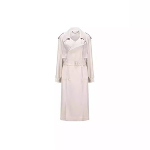 Zhao Lusi Same Style White Dipper Jacket Women's Autumn and Winter New British Style Lapel High-end Slim Long Coat