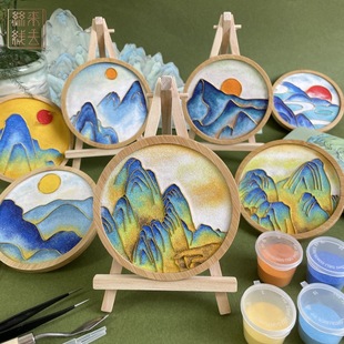 Cloisonne Coaster в сопровождении ручной церемонии тысячи миль рек и гор Cloisonne Эмаль живопись DIY Материал группы здание нематериального культурного наследия ручной работы запись