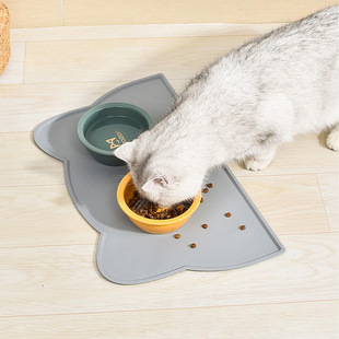 Cross-border explosion anti-overflow anti-slip waterproof easy to clean daily necessities pet silicone placemat cat and dog mat placemat