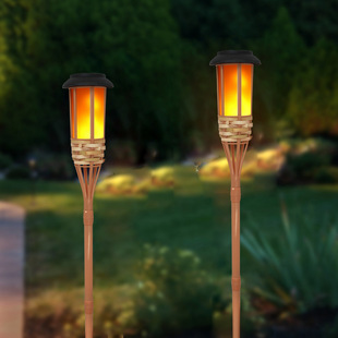Bamboo solar flame lamp torch lamp solar bamboo flame lawn lamp cross-border factory supply