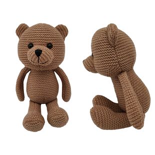 Foreign Trade Korean-style Wool Knitted Bear Doll Wedding Doll Cute Children's Gift Plush Knitted Bear