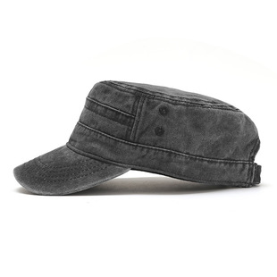 Vintage Washed Flat Cap Men's Military Hat Spring and Summer Old European and American Cross-border Korean Casual Duck Tongue Hat Trendy Sun Hat